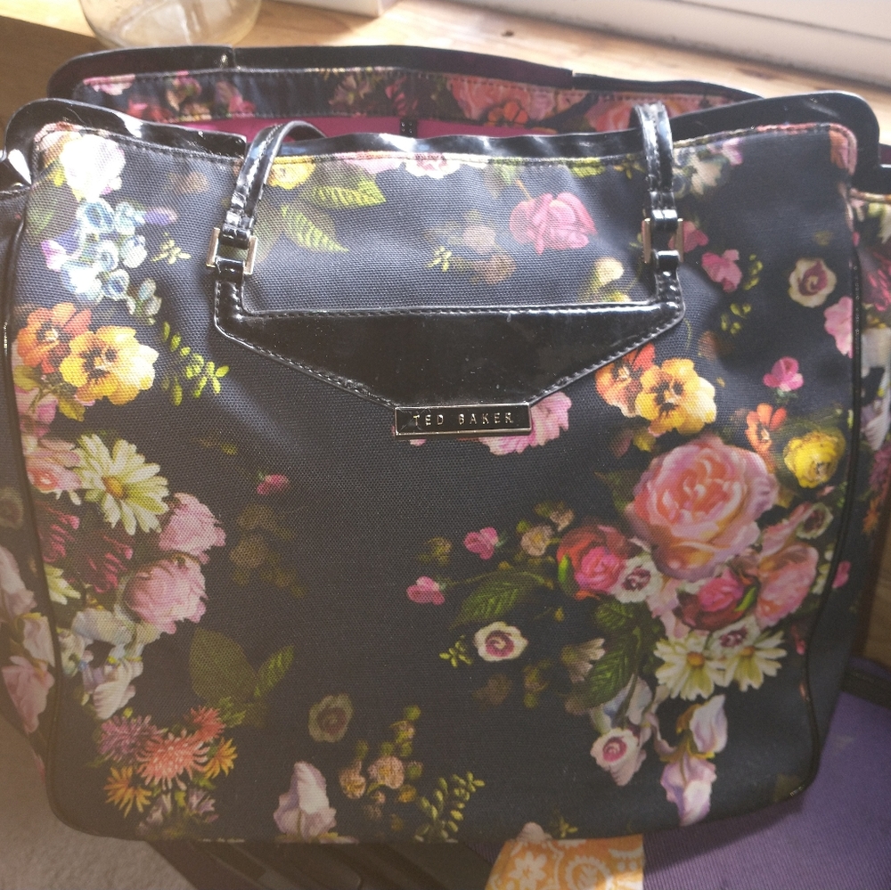 Ted Baker Oil Painting Floral canvas purse tote